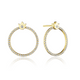 Small Crest Diamond Circle Earrings