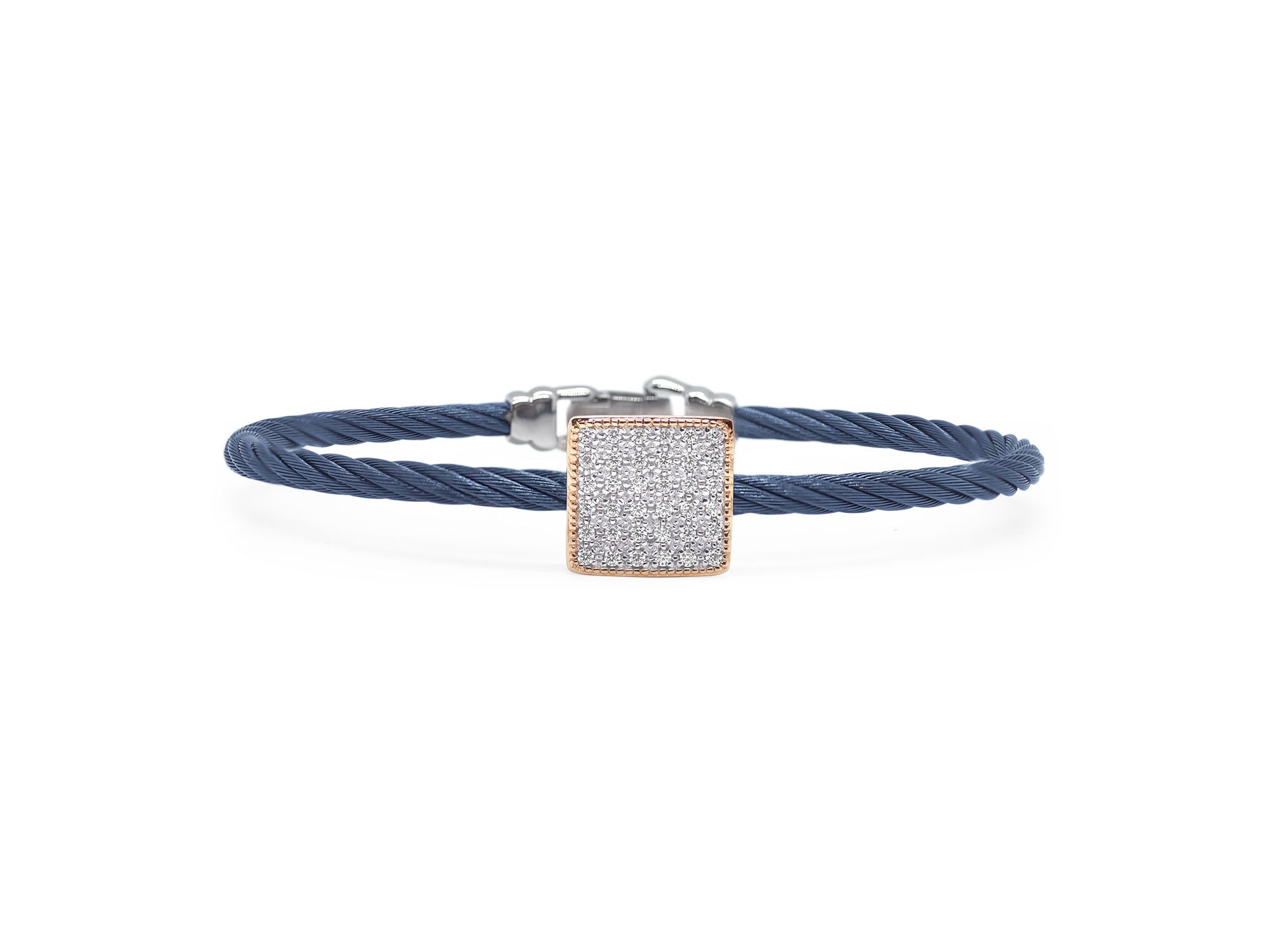 Blueberry Cable Square Braacelet with Diamonds