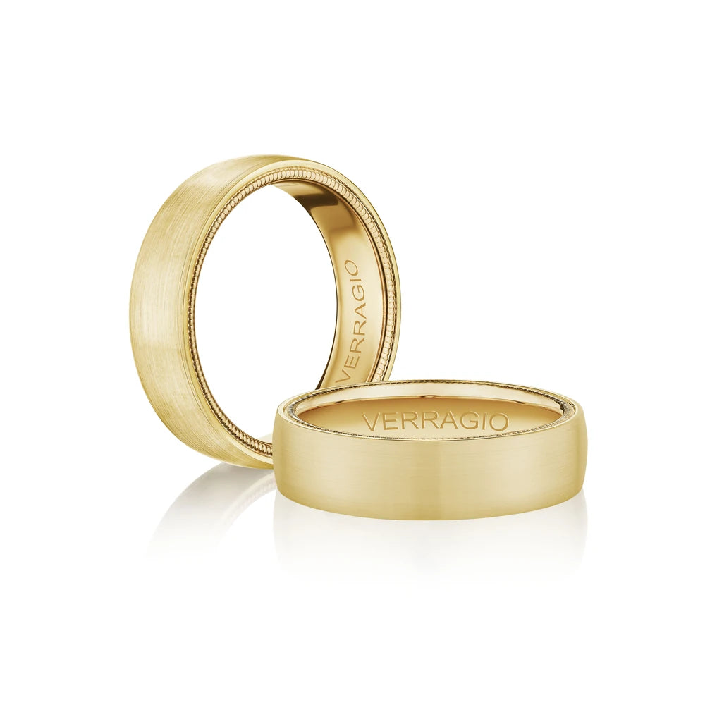 Verragio VW-6024 men's yellow gold wedding band, profile view