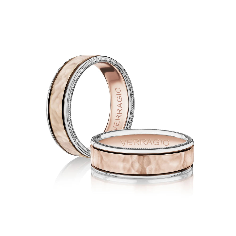 Verragio VWB-7010HM men's two-tone wedding band, profile view