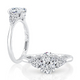 Three-Stone Oval Engagement Ring with Pear Accent Diamonds