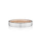 Verragio VW-4001 men's 14K white gold satin wedding band with rose gold beaded edge, 4mm