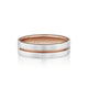 Verragio VW-6121 men's 14K white and rose gold grooved satin wedding band, 6mm