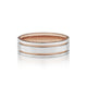 Verragio VW-7114 men's 14K white gold grooved satin wedding band with rose gold inlay, 7mm