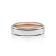 Verragio VWB-6024 men's 14K white gold satin wedding band with rose gold inlay, 6mm