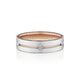 Verragio VWD-6921 men's 14K white gold diamond satin wedding band with rose gold inlay, 6mm, 0.25 ctw