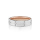 Verragio VWD-6927 men's 14K white gold diamond grid wedding band with rose gold beaded edge, 6mm, 0.51 ctw