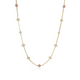 Princess Flower Diamond & Pink Opal Long Necklace