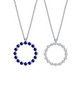 Reversible Blue Sapphire & Diamond Circle Necklace