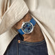 Stainless Steel and Blue Rubber 41MM Detrola Quartz Watch
