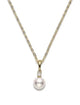 Akoya Cultured Single Pearl and Diamond Yellow Gold Pendant Necklace