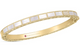 18K Yellow Gold Mosaic Mother of Pearl and Diamond Bangle