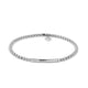 White Gold Diamond Bar Beaded Stretch Bracelet