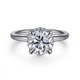 Seattle White Gold Round Hidden Halo Diamond Engagement Ring Setting