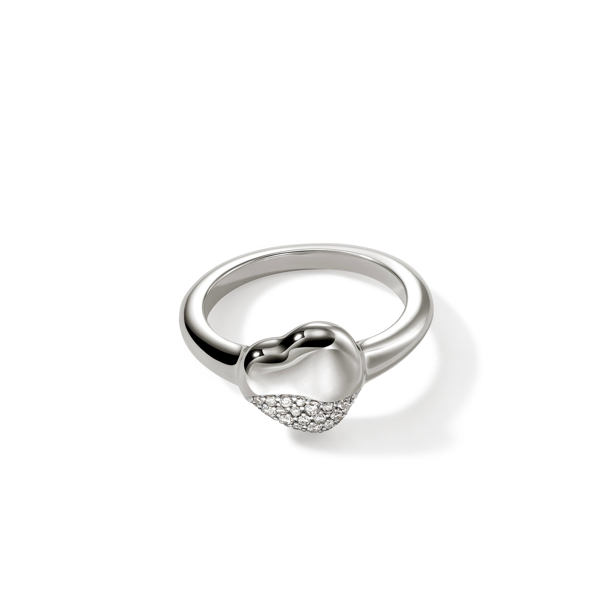 Diamond Heart Pebble Ring
