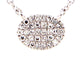 White Gold Pave Diamond Horizontal Oval Pendant Necklace