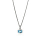 Sterling Silver Heishi Gem Necklace with Swiss Blue Topaz and Diamonds