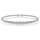 White Gold Bujukan Bead Cuff Bracelet with Pave Diamond Stations