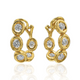 Yellow Gold Oasis Curve Hoop Diamond Earrings