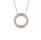 Beaded Diamond Circle Pendant Necklace, Rose Gold