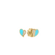 Yellow Gold Amorino Cyan Enamel and Diamond Flower Petal Stud Earrings
