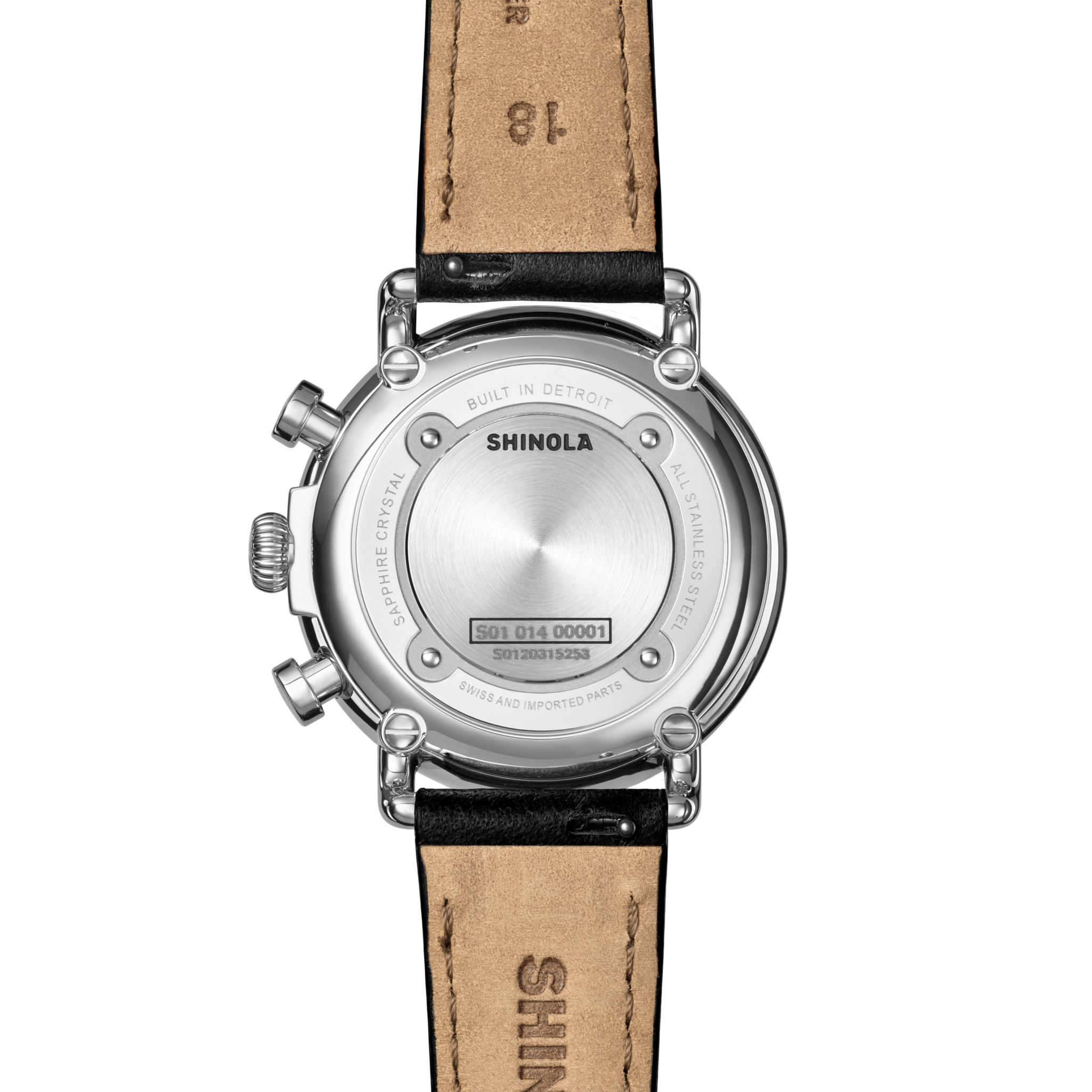 Runwell 3 Eye Chrono 37mm Watch, Black Dial - side