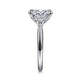 Devon White Gold Oval Three Stone Lotus Diamond Engagement Ring Setting
