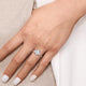 Devon White Gold Oval Three Stone Lotus Diamond Engagement Ring Setting
