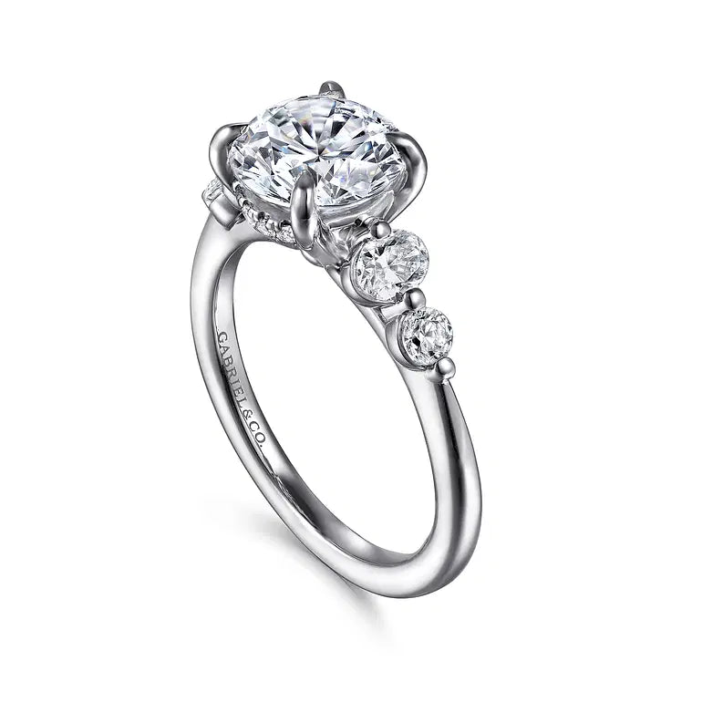 Nilla White Gold Round Diamond Engagement Ring Setting