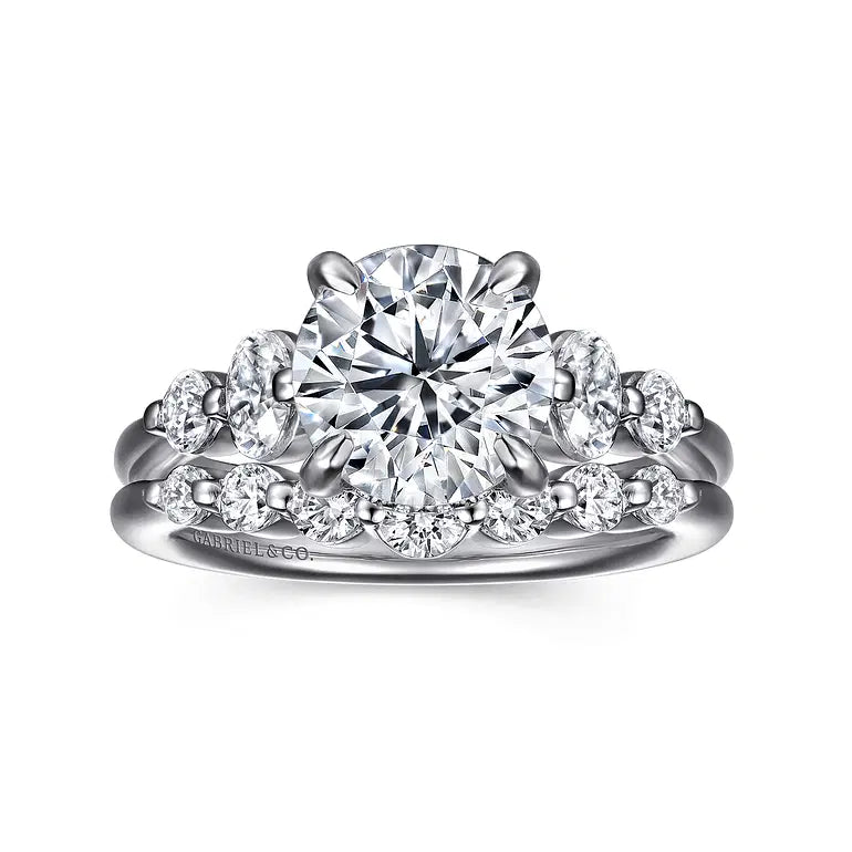 Nilla White Gold Round Diamond Engagement Ring Setting
