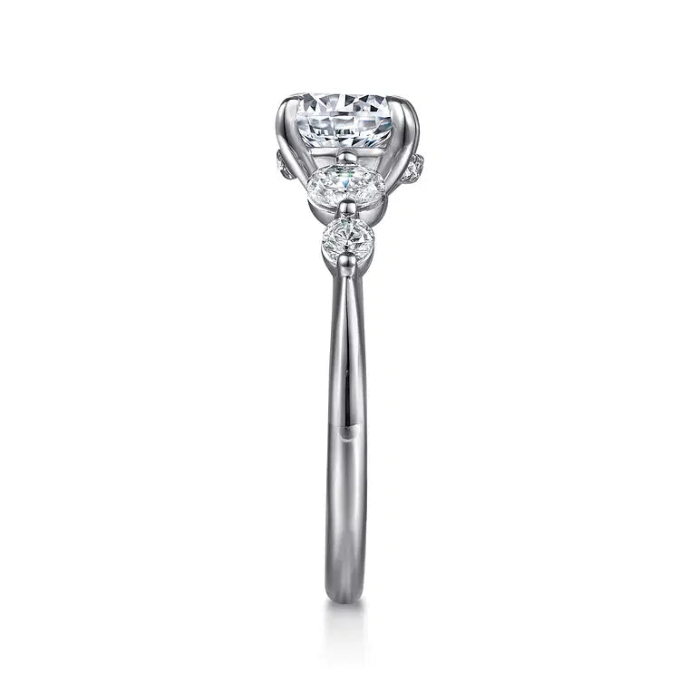 Nilla White Gold Round Diamond Engagement Ring Setting