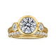 Henley Yellow Gold Round Three Stone Bezel Set Diamond Engagement Ring Setting
