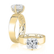 Yellow Gold Double Hidden Halo Cushion Cut Engagement Ring