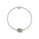 Yellow Gold and Sterling Silver Interlinking Circle Bracelet