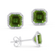 Peridot Square Stud Earrings