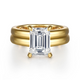 Robin Yellow Gold Emerald Cut Diamond Engagement Ring Setting