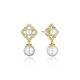 Fiore Diamond Pearl Drop Earrings