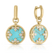 Venetian Medallions Medium Diamond And Turquoise Earrings
