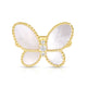 Yellow Gold Jasmine Mother Of Pearl and Diamond Butterfly Ring