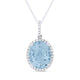 Blue Topaz & Diamond Oval-Shaped Necklace