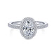 Blossom White Gold Oval Halo Diamond Engagement Ring Setting