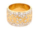 Yellow Gold Flush Set Scattered Diamond Cigar Ring