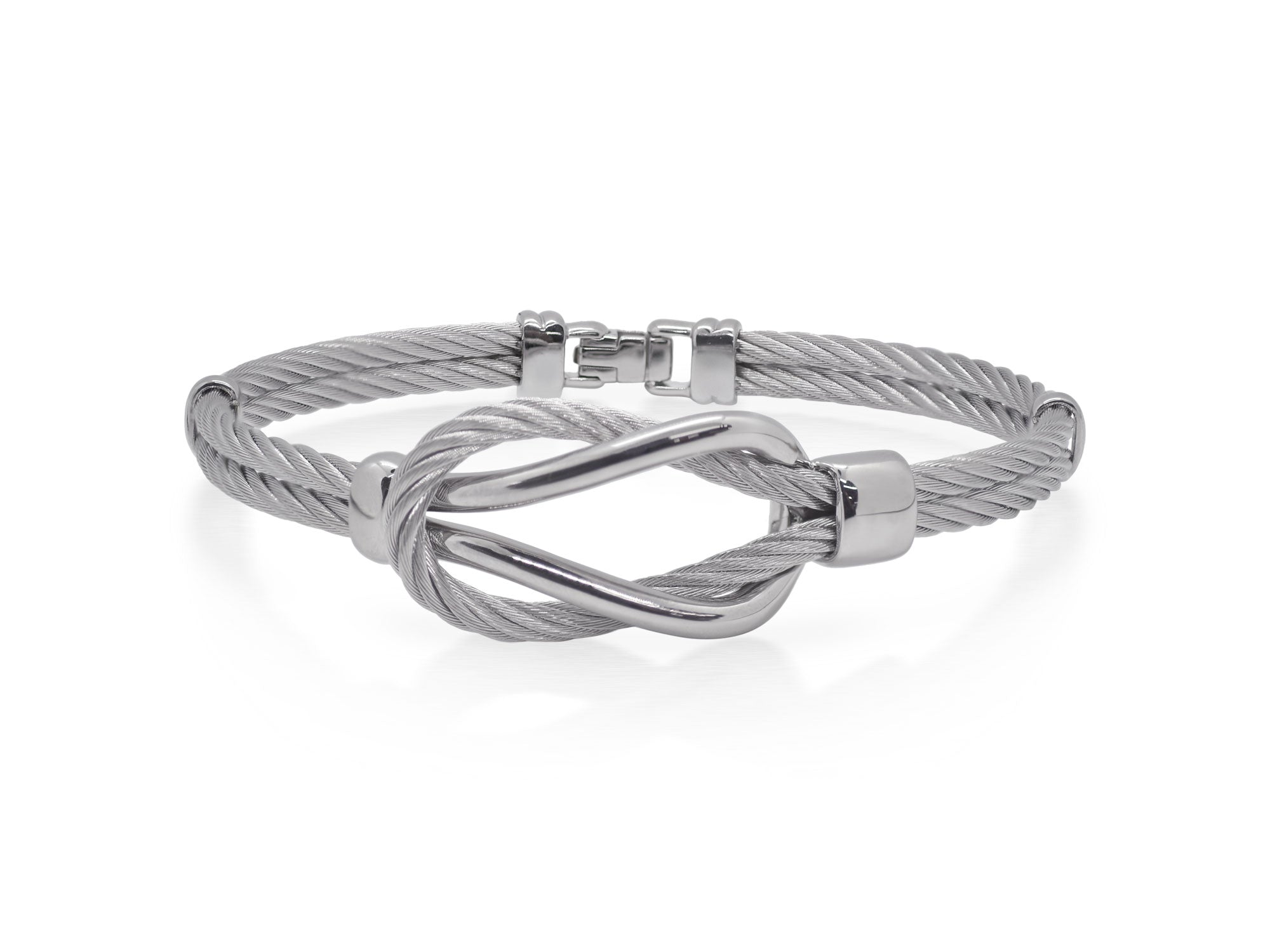 Men's Grey Cable Square Knot Bracelet