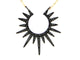 Yellow Gold and Black Rhodium Finish Black Diamond Sunburst Pendant Necklace