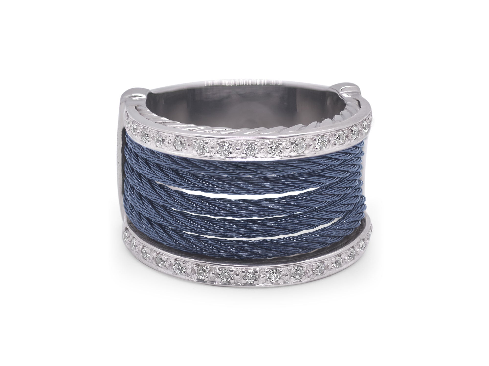 Blueberry Cable 5-Row Ring with Diamonds