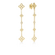 Yellow Gold Diamond and Flower Station Principessa Drop Earrings