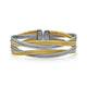 Yellow and Grey Stainless Steel Cable twisted Cuff