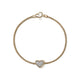 Yellow Gold Diamond Pave Heart Bracelet