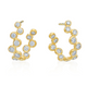 Yellow Gold Diamond ZigZag Moonlight Curve Earrings