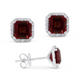 Garnet Square Stud Earrings